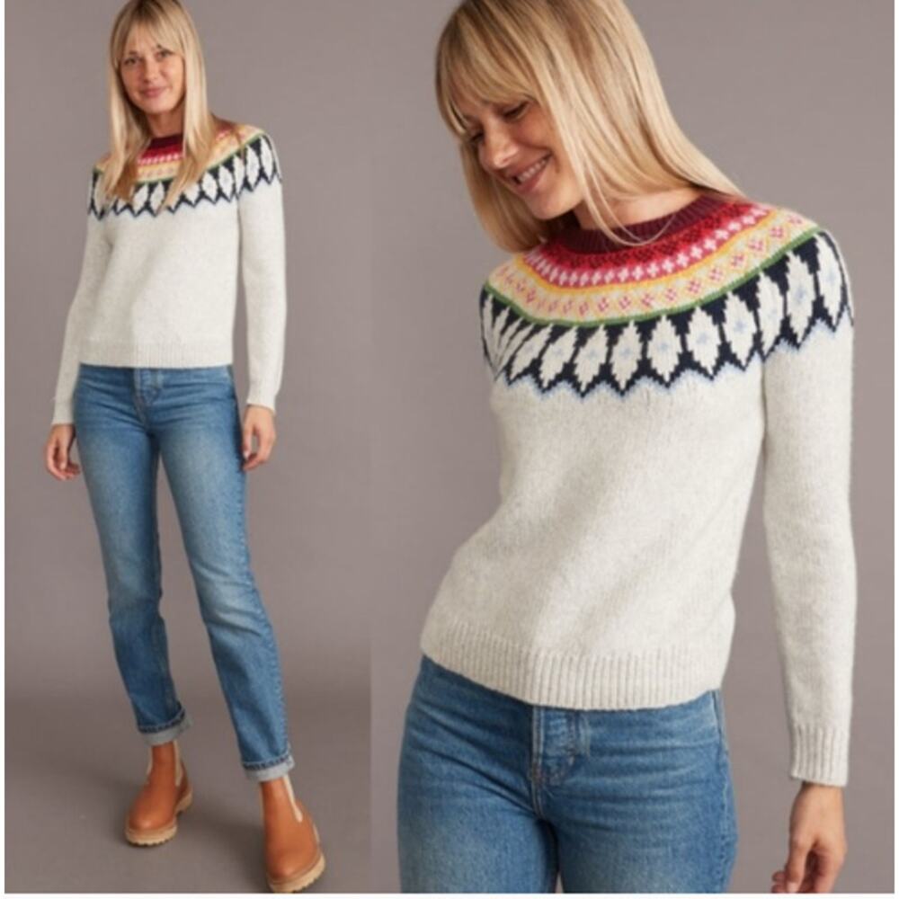 Marine Layer Fair Isle Knit Wool blend Sweater S